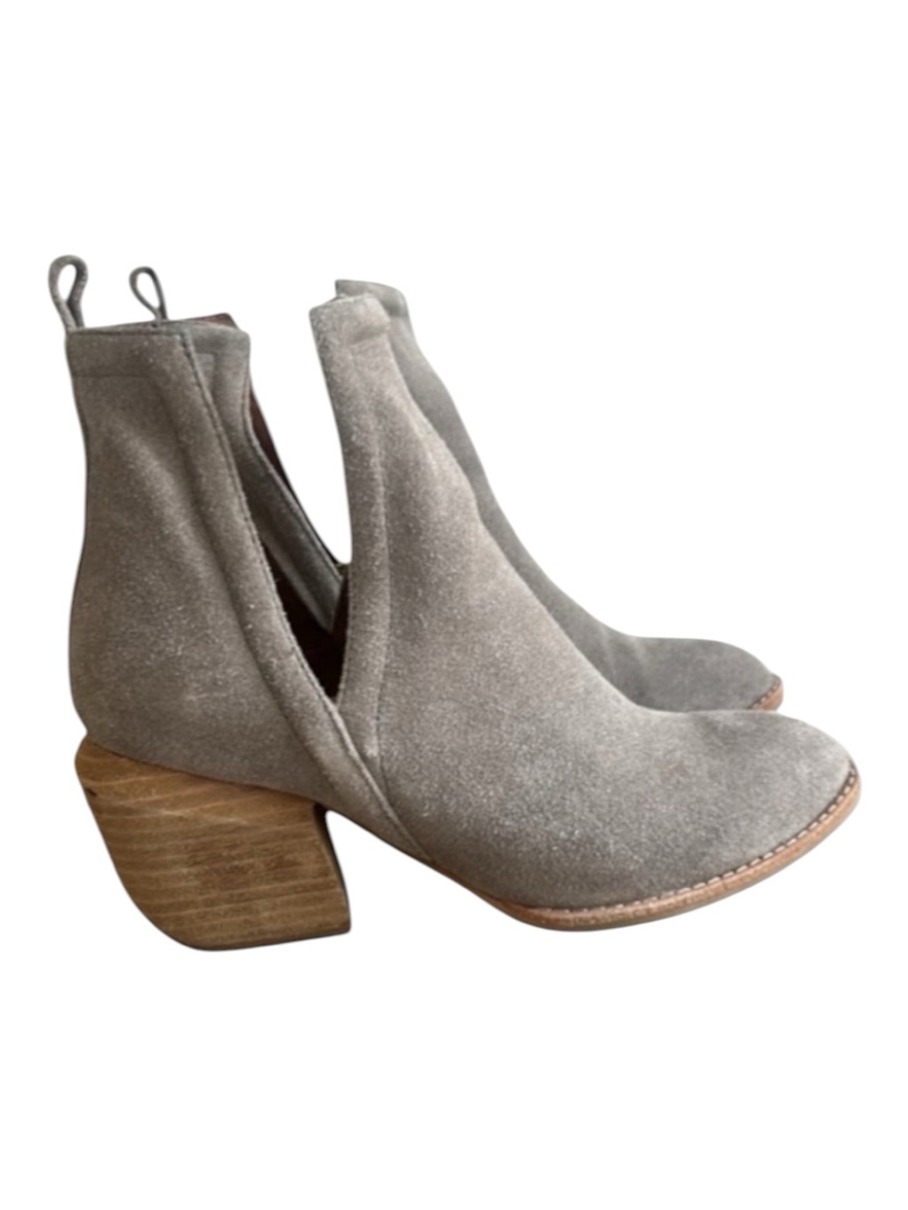 Jeffrey Campbell Taupe Suede Split Shaft Cromwell Ankle Booties Size 6